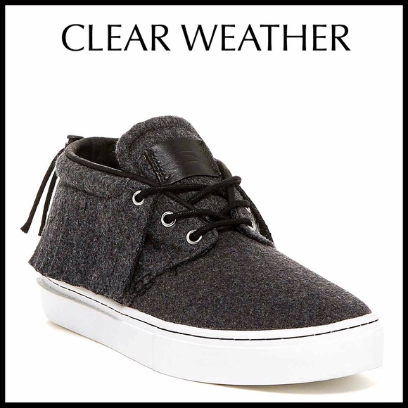 Clear Weather Shoes - CLEAR WEATHER FRINGE GREY WHITE MID LOW TOPS A2C